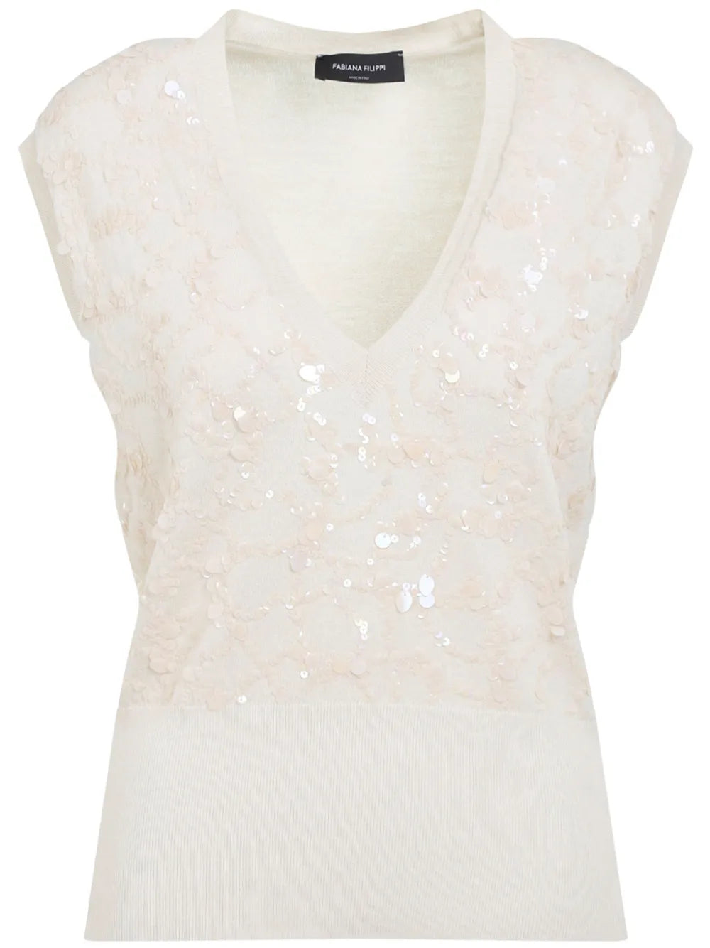 Sequinned Sleeveless Blouse