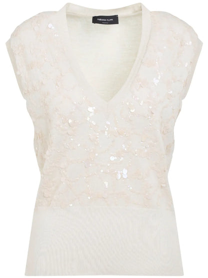 Sequinned Sleeveless Blouse