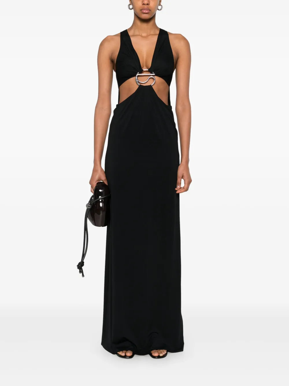 C-Logo Cut-Out Maxi Dress