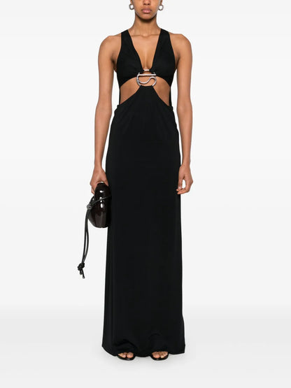 C-Logo Cut-Out Maxi Dress