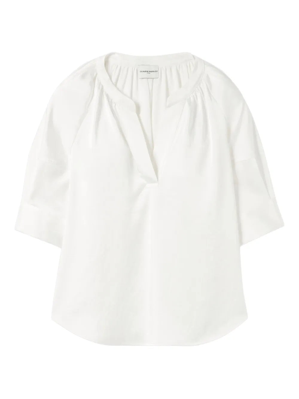 Gathered-Neckline Blouse