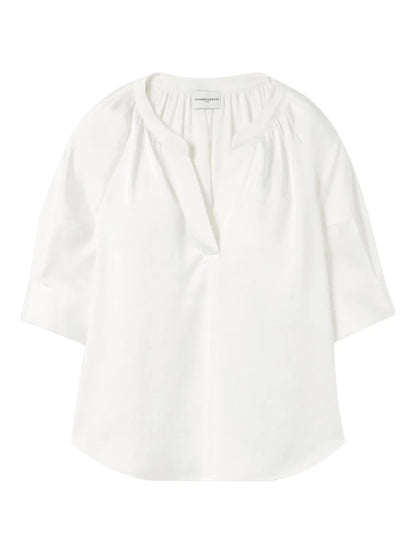 Gathered-Neckline Blouse