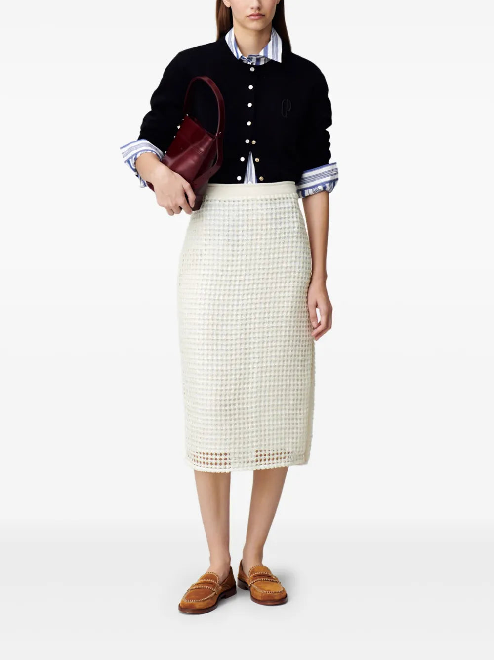 Crochet-Knit Midi Skirt