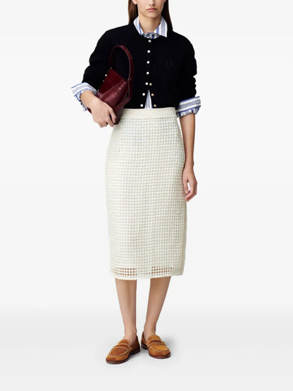 Crochet-Knit Midi Skirt