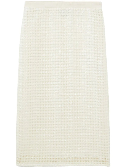 Crochet-Knit Midi Skirt