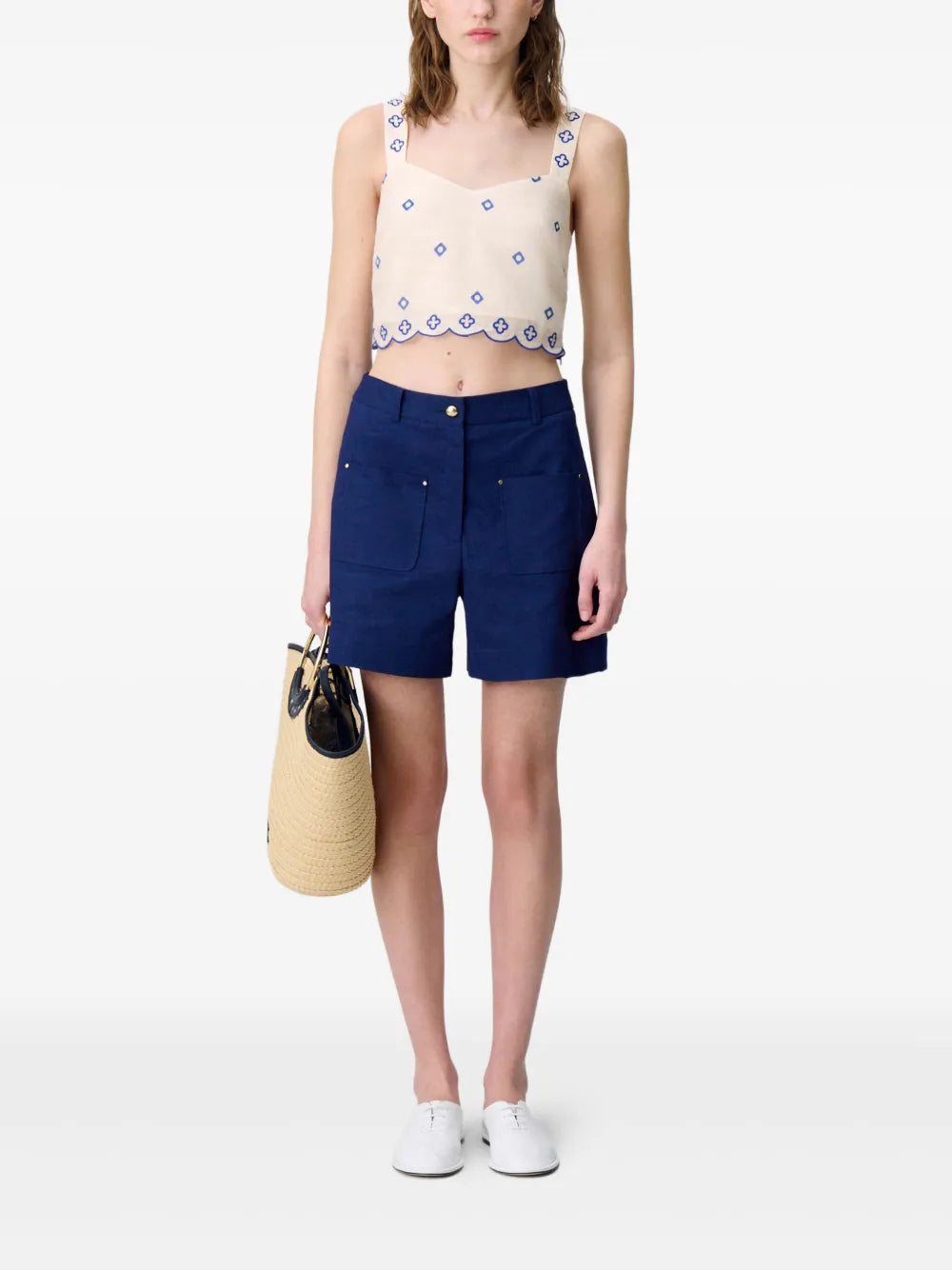 Cotton-Blend Crop Top