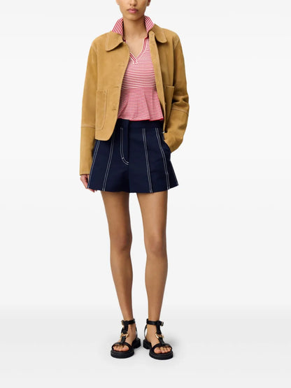Contrasting-Stitching Shorts