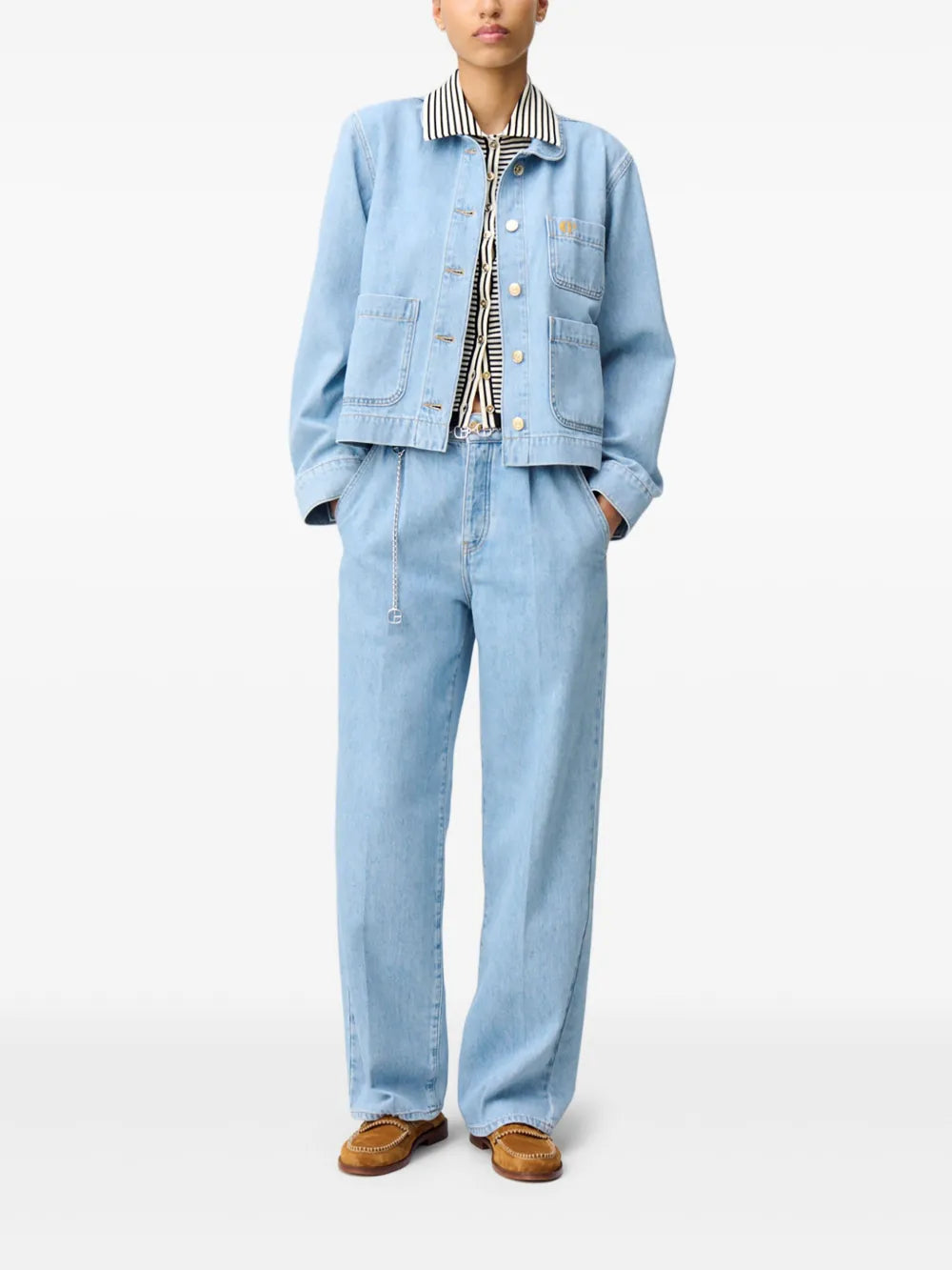 Peter Pan-Collar Denim Jacket