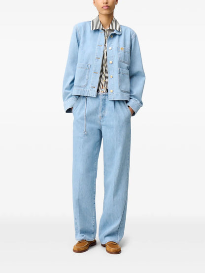 Peter Pan-Collar Denim Jacket