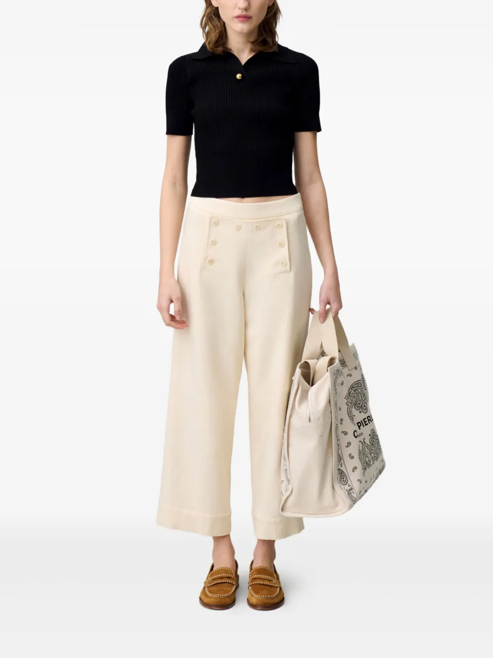 Buttoned Cropped Pants