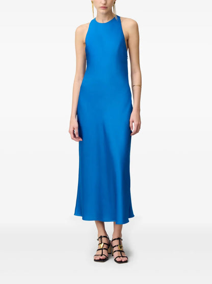Open-Back Satin Maxi Dress