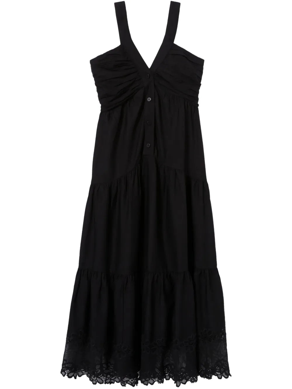 Lace-Detailing Midi Dress