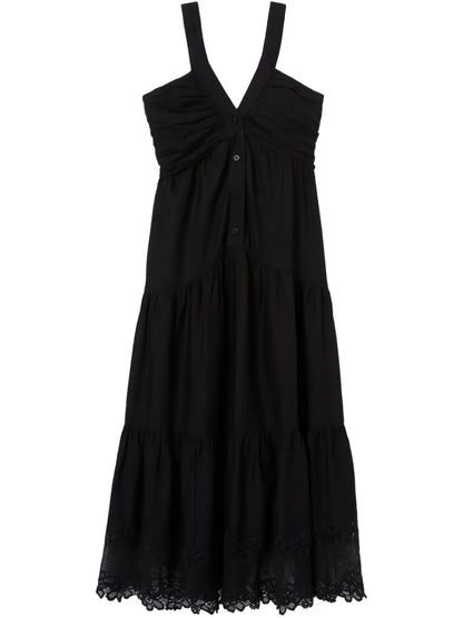 Lace-Detailing Midi Dress