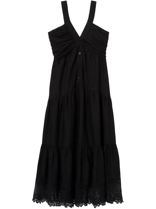 Lace-Detailing Midi Dress