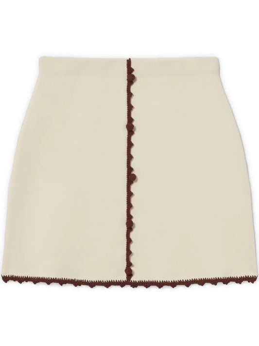 Contrast-Trim Mini Skirt