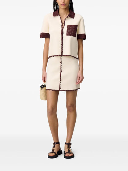 Contrast-Trim Mini Skirt