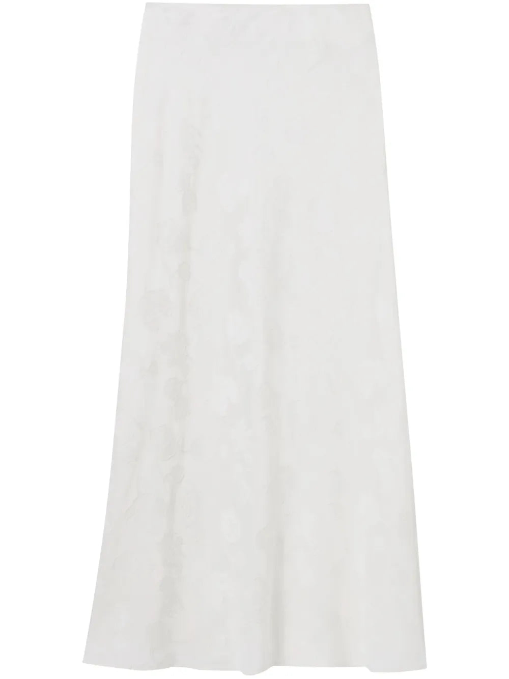 Floral-Embroidered Midi Skirt