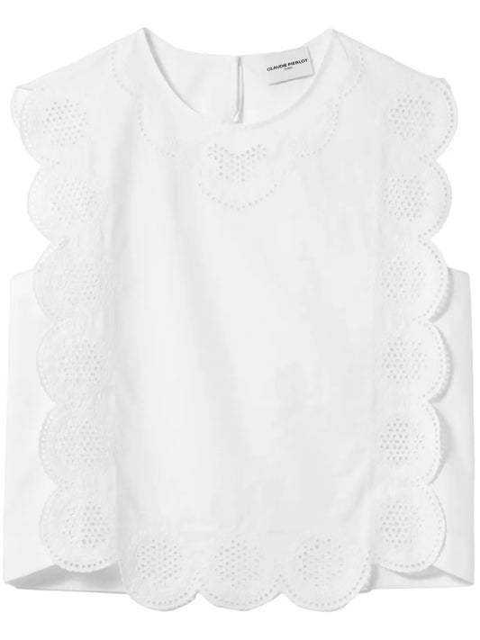 Scallop-Edge Blouse
