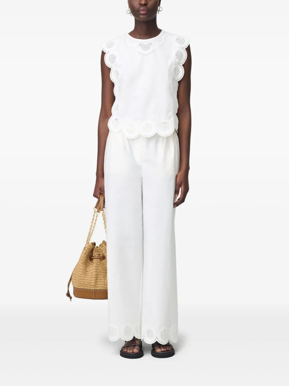 Scallop-Edge Blouse