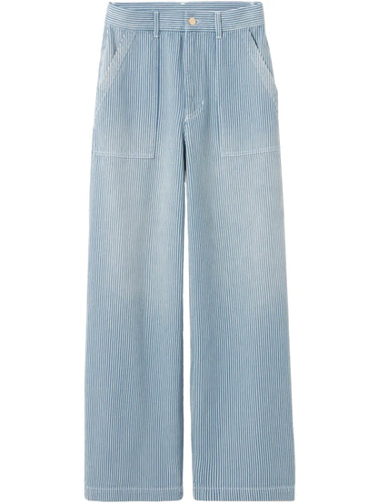 Striped Straight-Leg Trousers