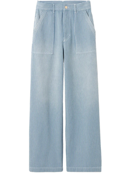 Striped Straight-Leg Trousers