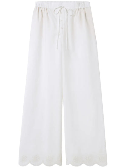 Broderie-Anglaise Palazzo Pants