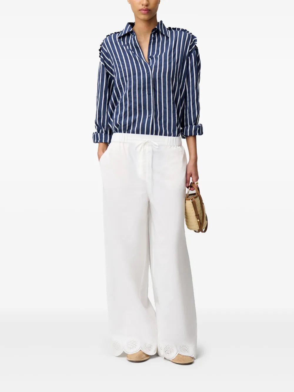 Broderie-Anglaise Palazzo Pants