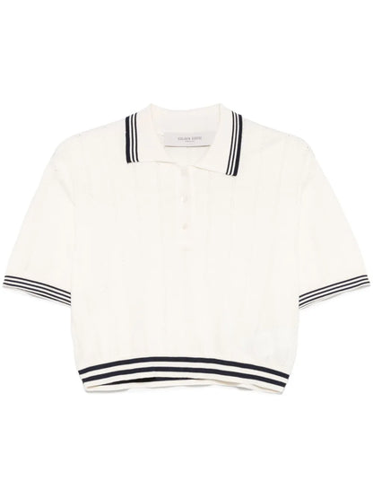 Rhinestone-Embellished Polo Top