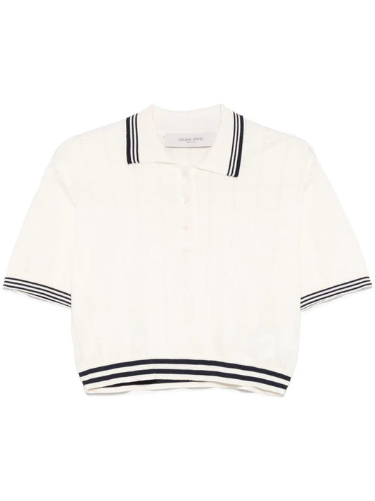 Rhinestone-Embellished Polo Top
