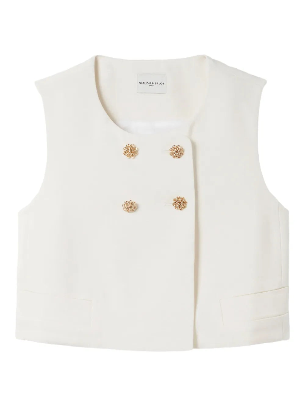 Floral-Button Vest