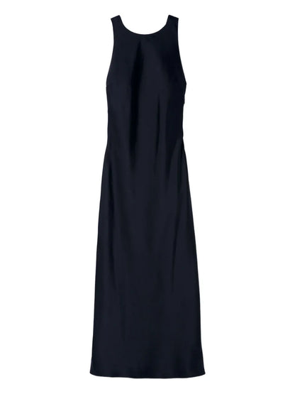 Satin Open-Back Maxi Dress