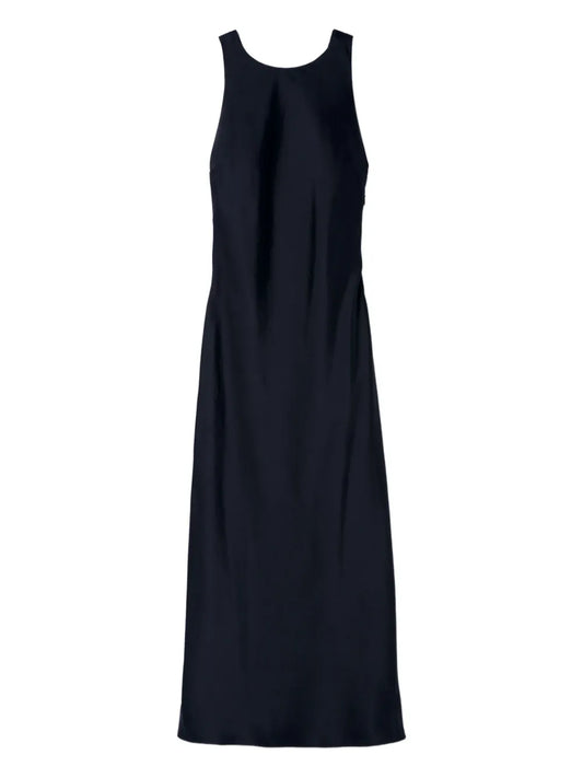 Satin Open-Back Maxi Dress