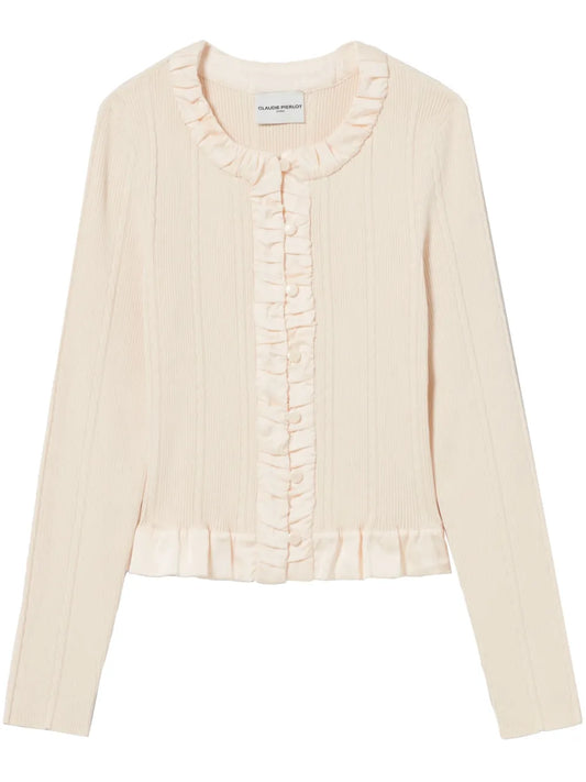 Buttoned Fine-Knit Cardigan