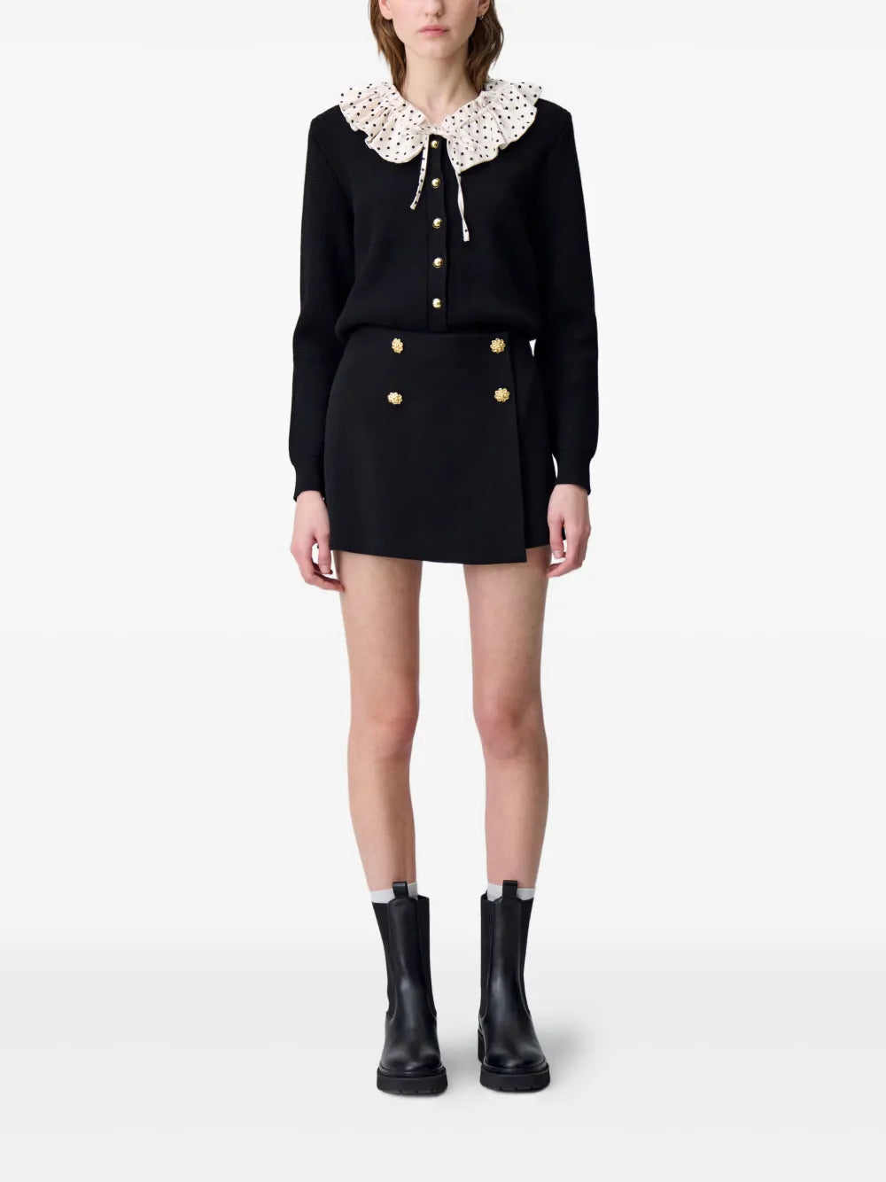 Button-Detailing Short-Skirt