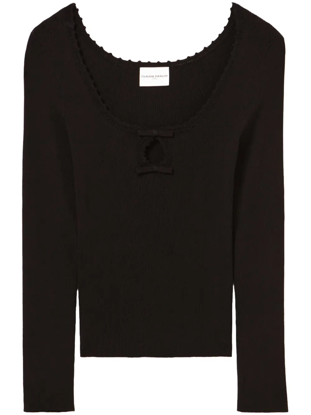 Long-Sleeve Fine-Knit Top