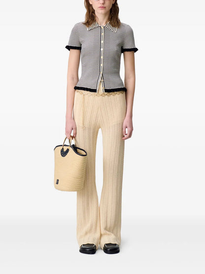 Wide-Leg Crochet Trousers