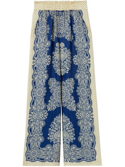 Mix-Print Palazzo Pants