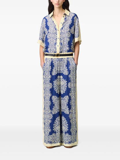 Mix-Print Palazzo Pants