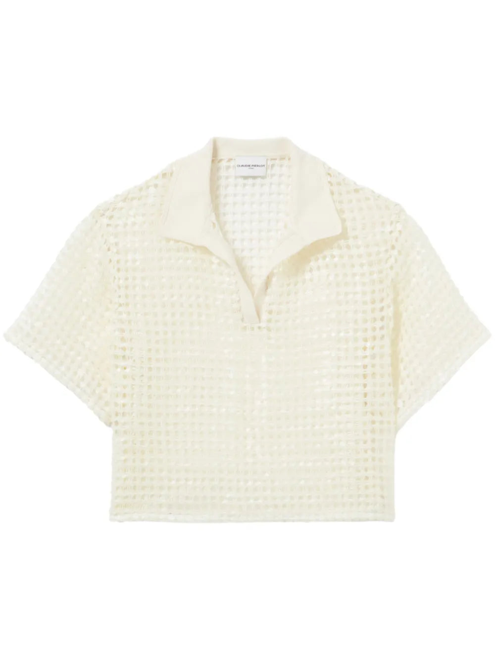 Crochet-Knit Polo Shirt