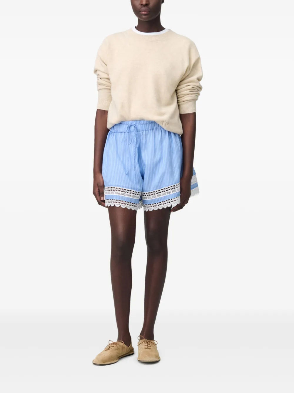 Striped Lace Shorts