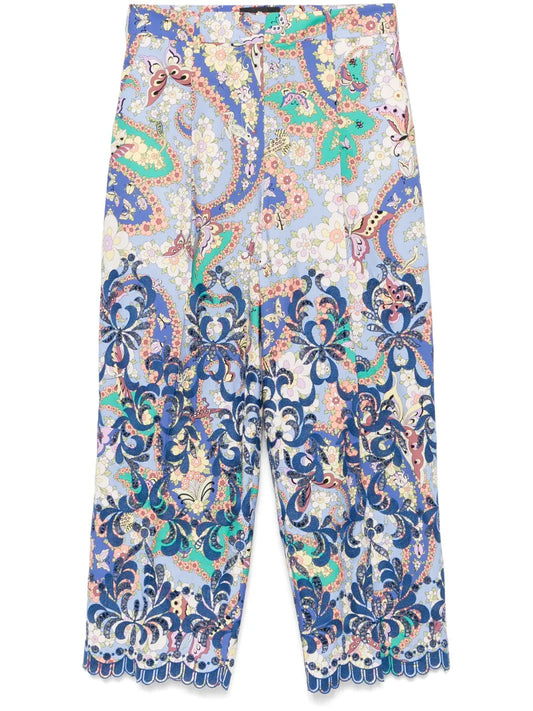 Floral-Print Trousers