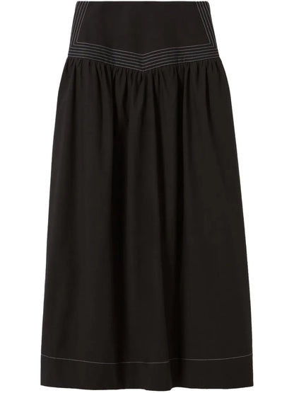 Stripe-Detail Maxi Skirt