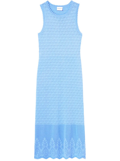 Pointelle-Knit Midi Dress