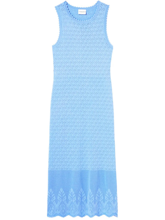 Pointelle-Knit Midi Dress