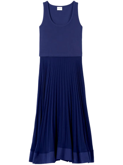 Pleated-Skirt Maxi Dress