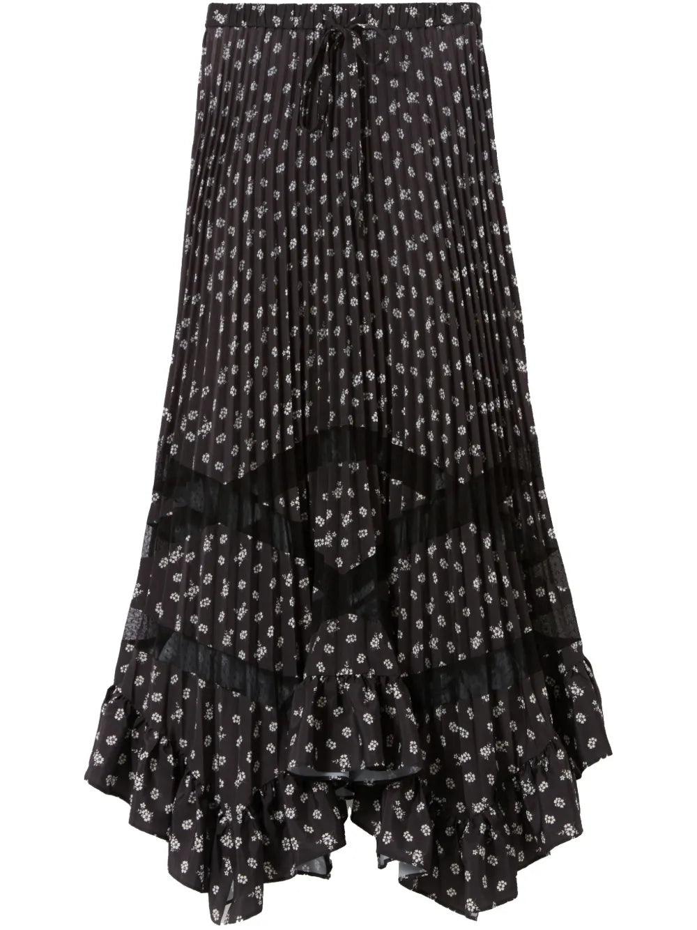 Floral-Print Pleated Skirt