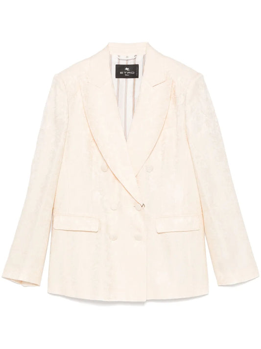 Floral-Jacquard Blazer