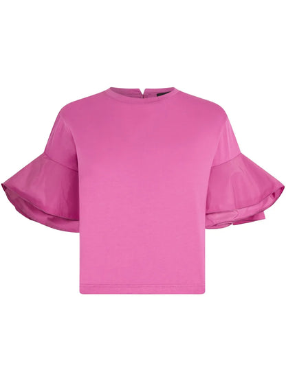 Flounce-Sleeve T-Shirt