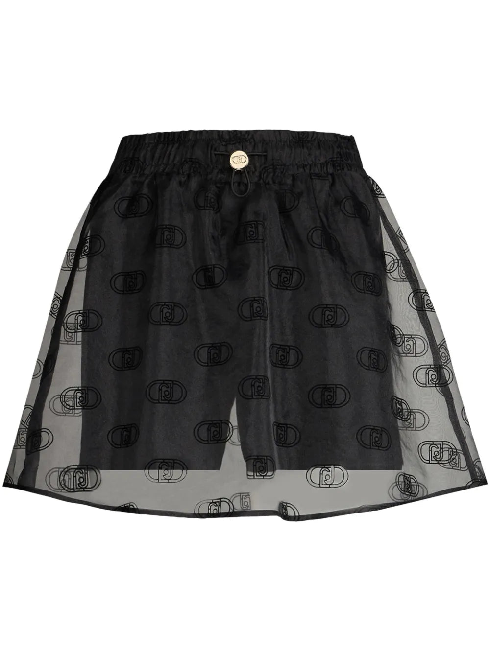 Logo-Print Organza Miniskirt