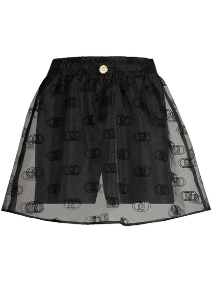 Logo-Print Organza Miniskirt